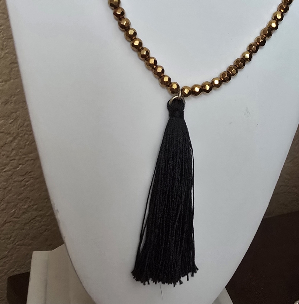 J. Crew Bronze and Black Necklace Classic Beaded Design